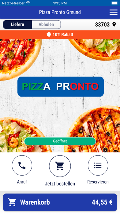 Pronto Pizza Gmund Screenshot