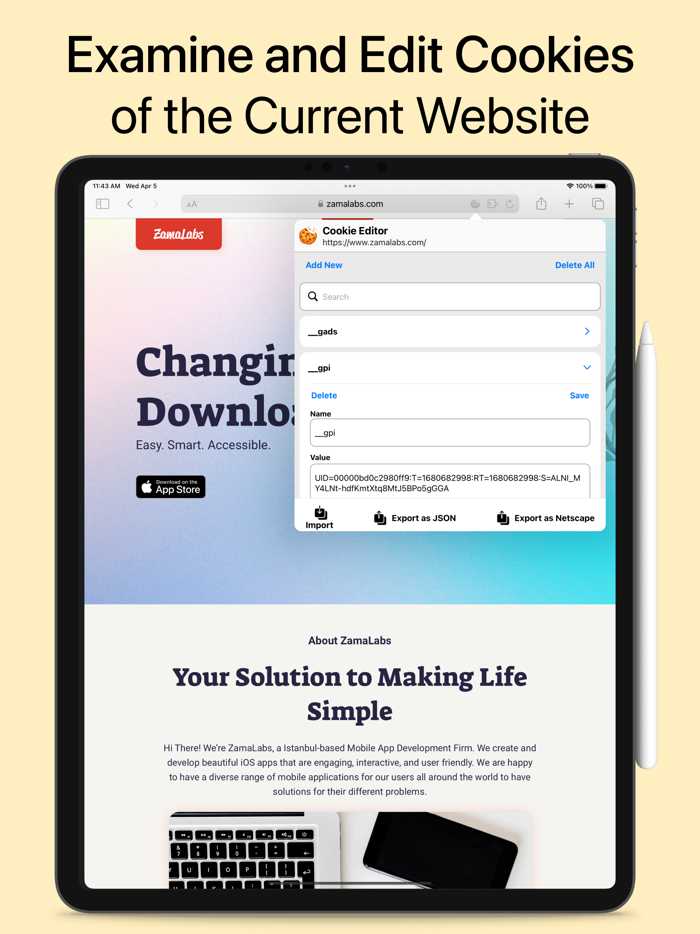 Cookie Editor For Safari
