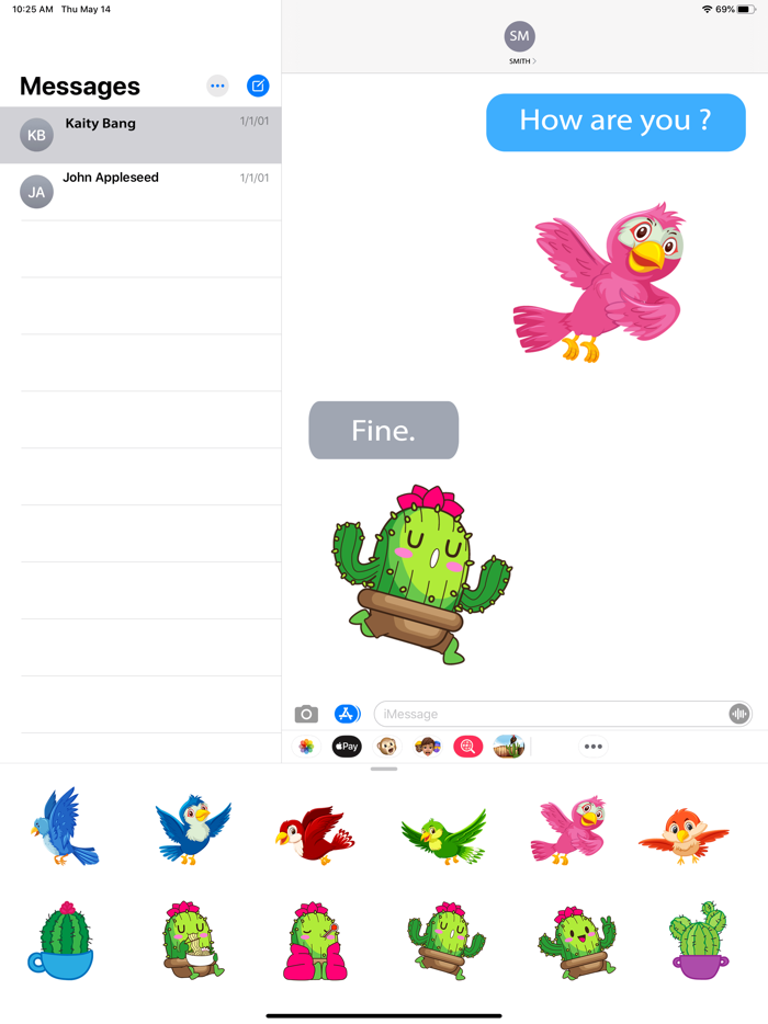 Birds and Cactus Stickers