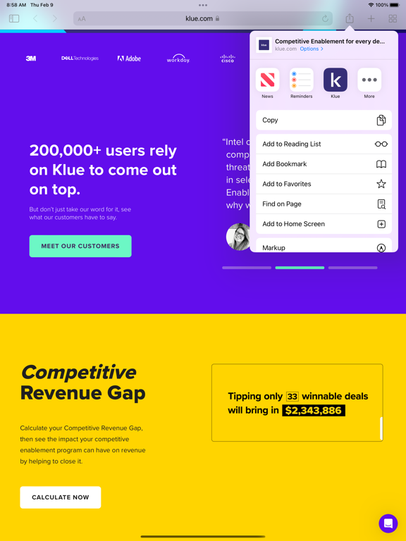 Klue - Competitive Enablement iPad screenshot 3 - Business app