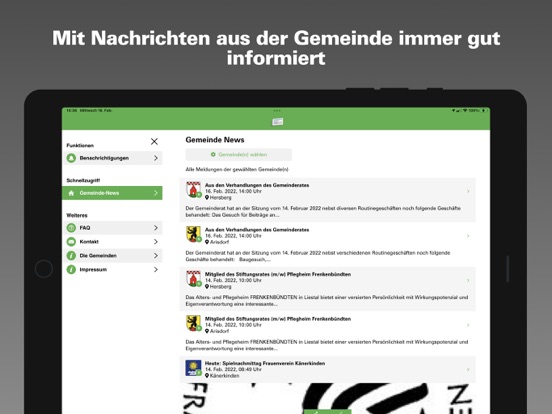 Gemeinde-News iPad screenshot 4 - News app