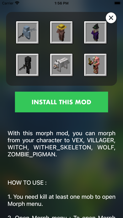 MCPE ADDONS - Morph Mods Screenshot