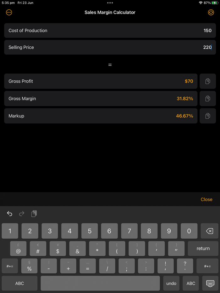 Profit and Margin Calculator