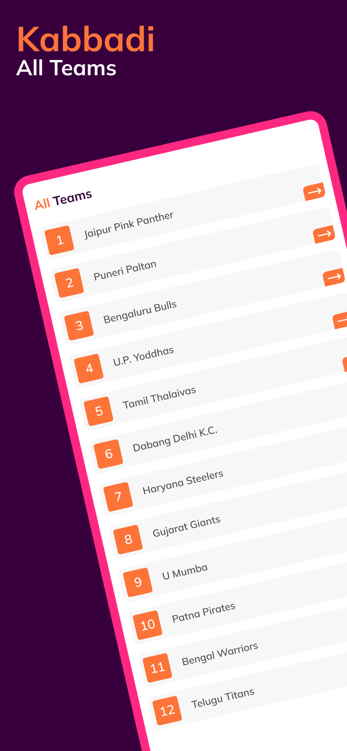 Kabbadi Schedule Pro 2023-2024