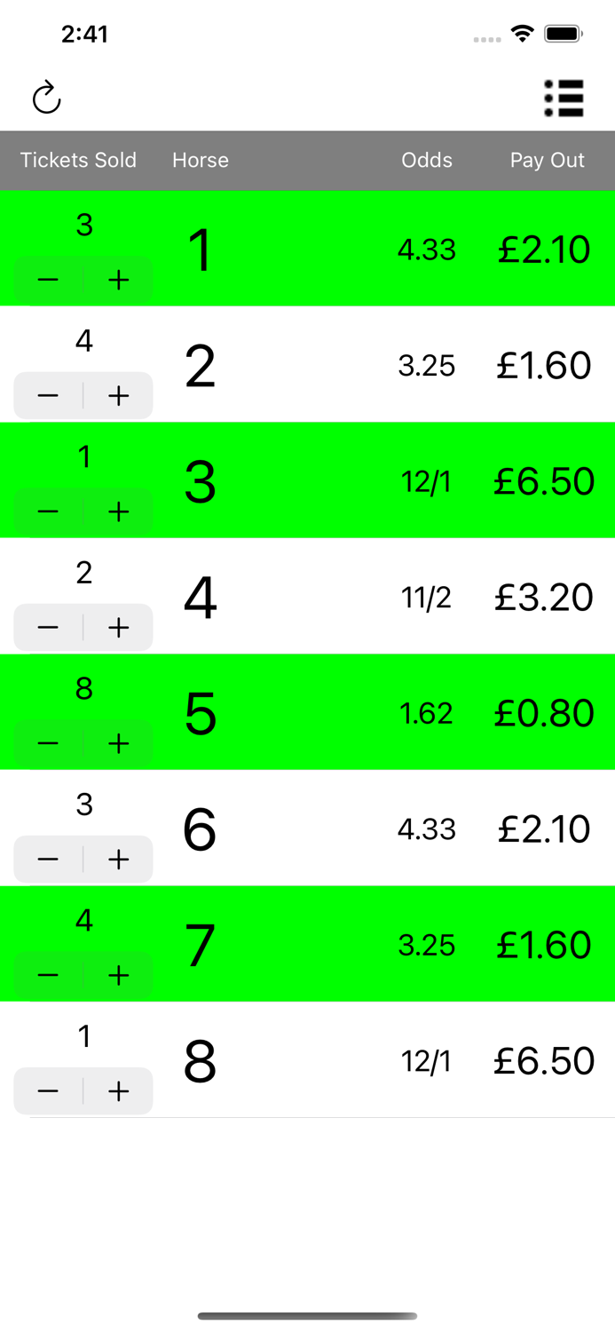 Race Night - Tote Calculator