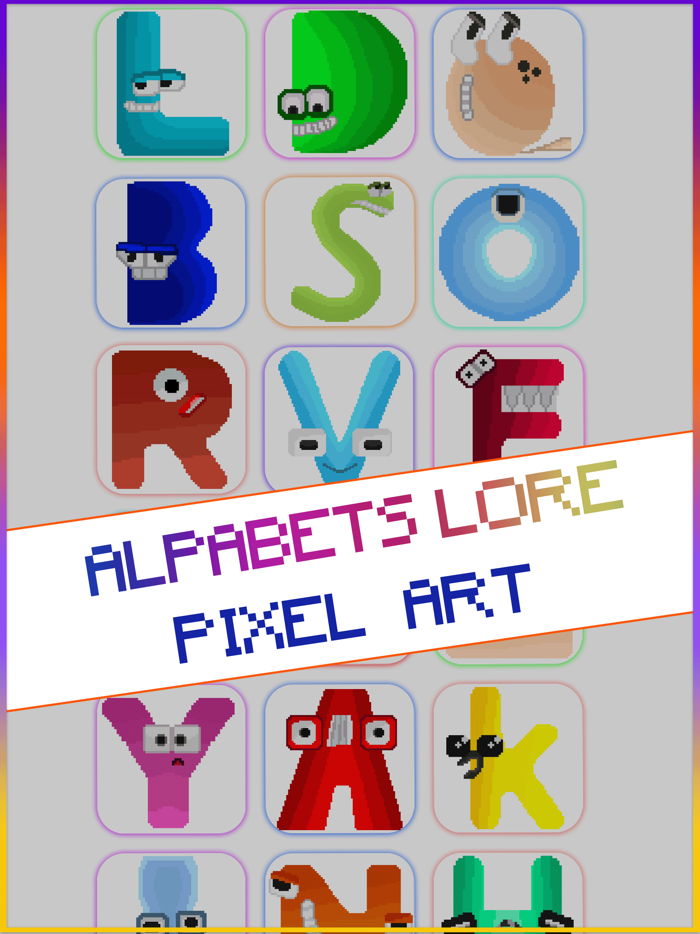 Alphabets Pixel Art No. Color
