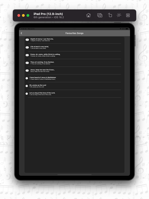 Sacred Songs & Solos (Offline) iPad screenshot 5 - Book app
