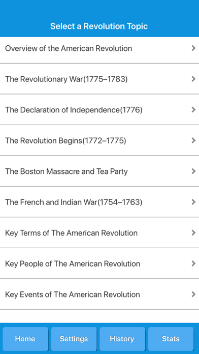 American Revolution History Screenshot