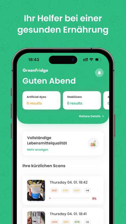 Lebensmitteletiketten Scannen