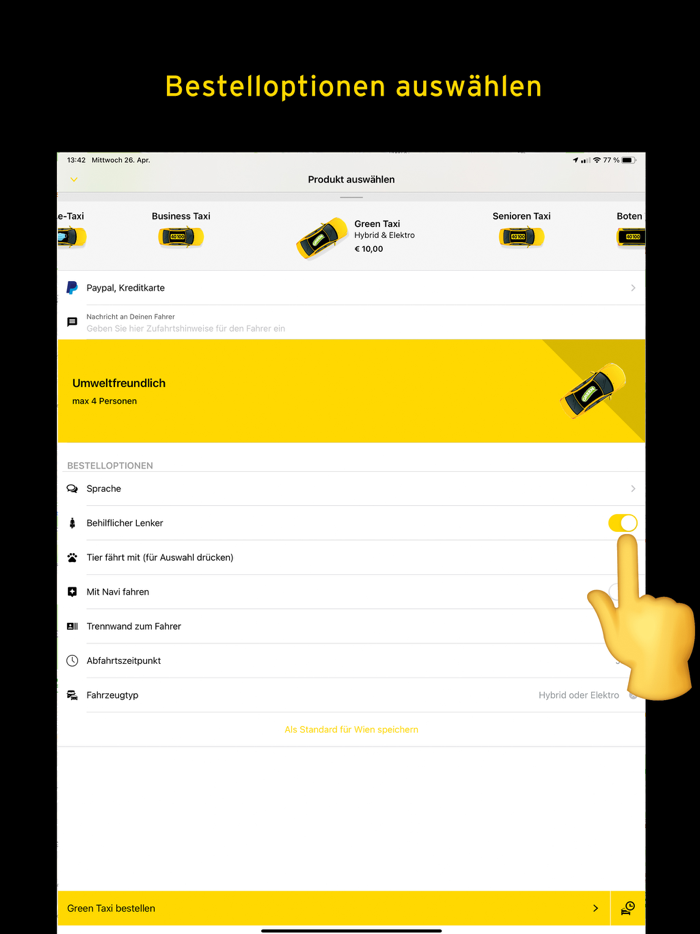 Taxi 40100 zum Fixpreis fahren