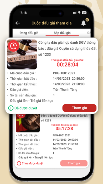 DGV Auction Screenshot