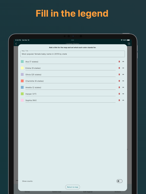 MapChart App iPad screenshot 4 - Graphics & Design app