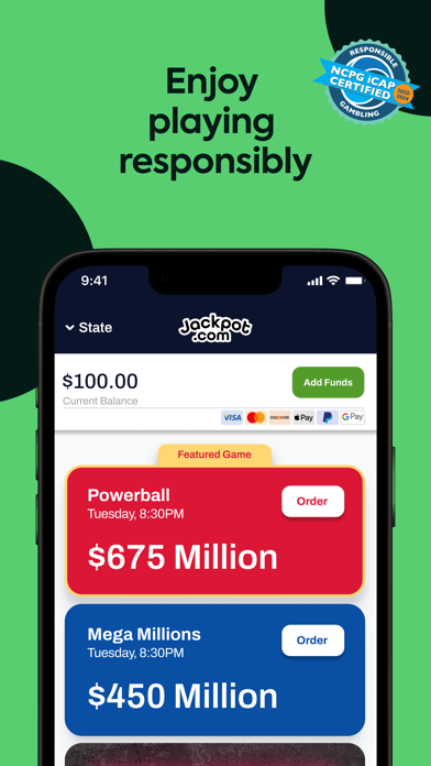 Jackpot Lottery App Screenshot