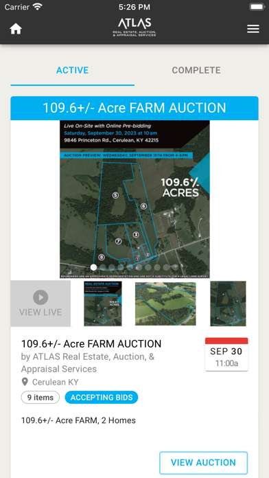 ATLAS Auctions Screenshot