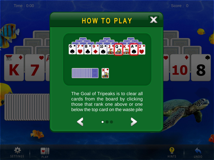 Tripeaks Solitaire Card Game