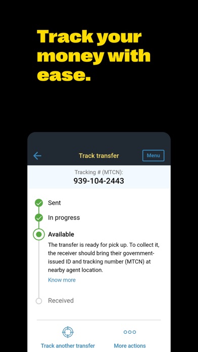 Western Union Send Money Now Screenshot