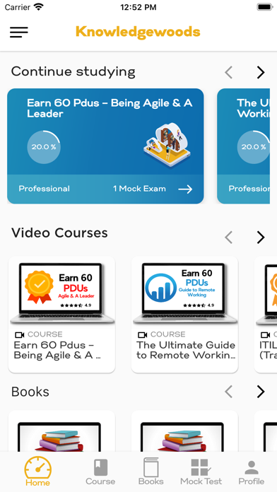 Knowledgewoods - PMP® Learning Screenshot
