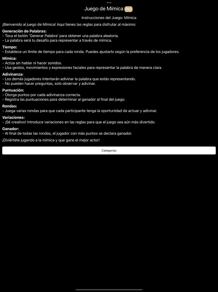 Juego de Mímica PRO