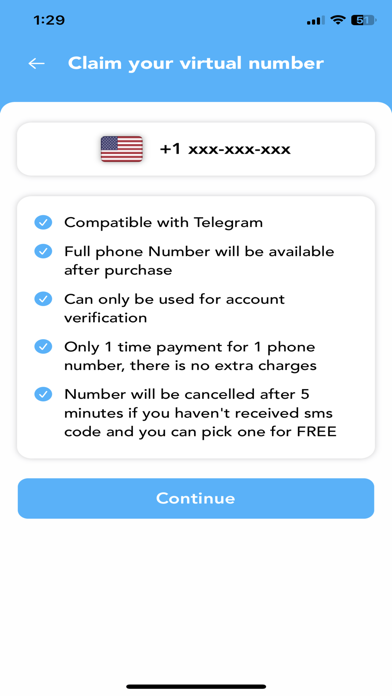 Telegram phone number Screenshot