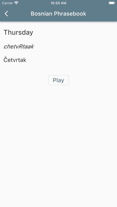 Bosnian Phrasebook Screenshot