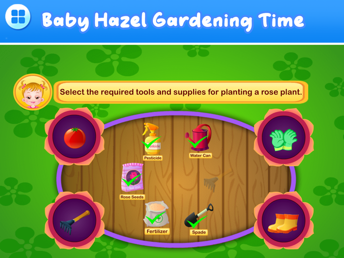 Baby Hazel Gardening Time Game