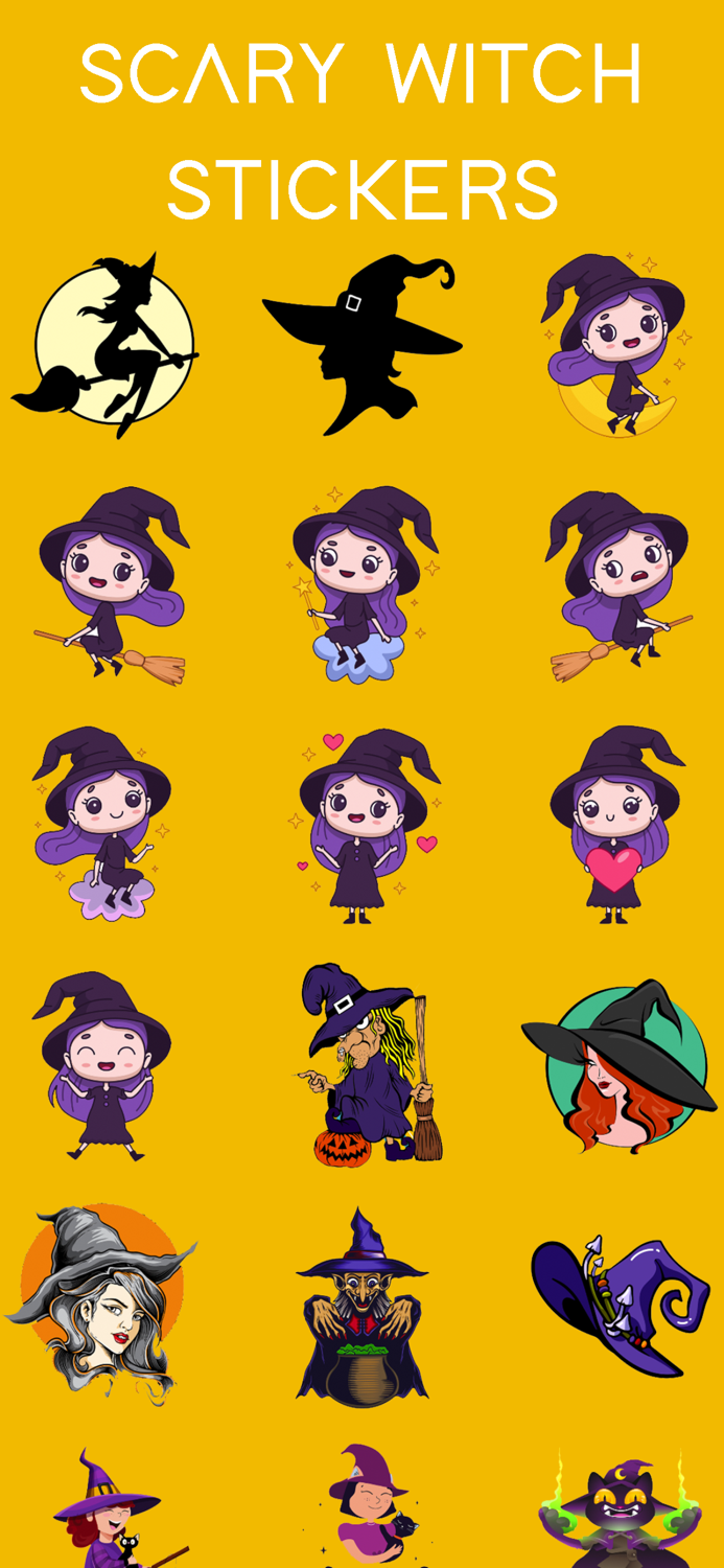 Scary Witch Stickers
