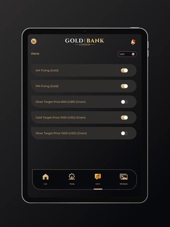 Gold Bank® Live Prices iPad screenshot 7 - Finance app