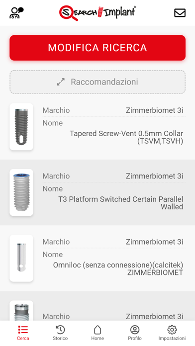 Search Implant App Screenshot
