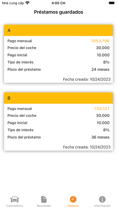 Cálculo de Préstamo de Coche