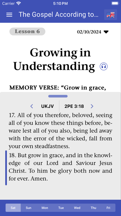 Sabbath Bible Lessons Screenshot