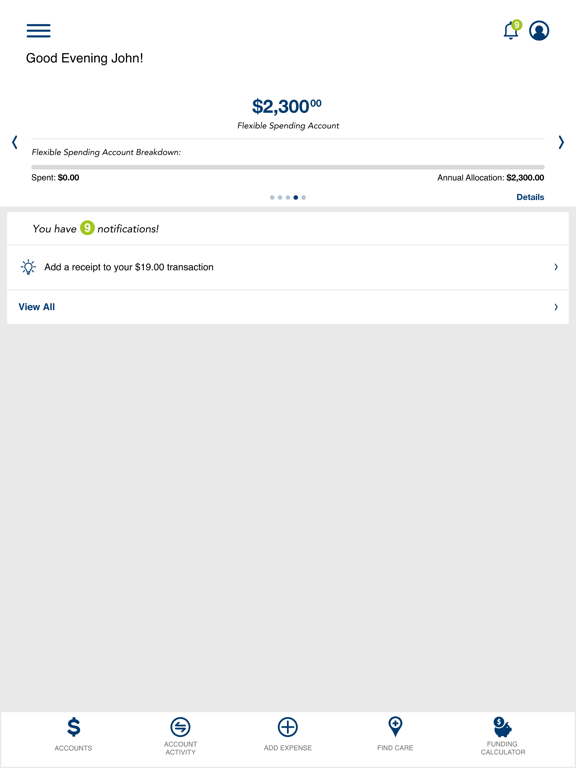 Omnify Benefits iPad screenshot 3 - Finance app