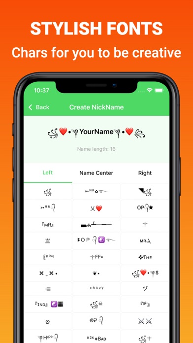 NickName - Special Characters Screenshot