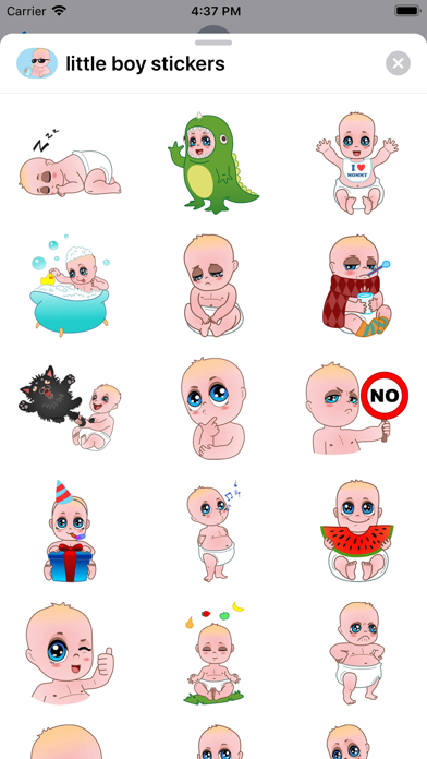 Screenshot #2 pour Little boy emoji & stickers