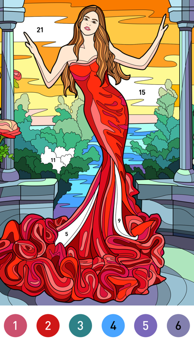 Gown Color - Paint by number Screenshot