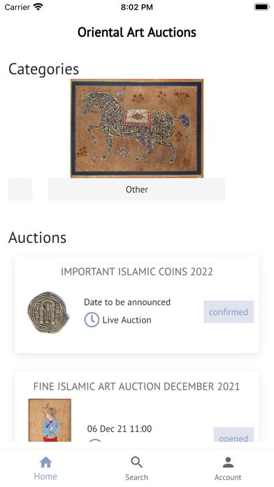 Oriental Art Auctions Screenshot