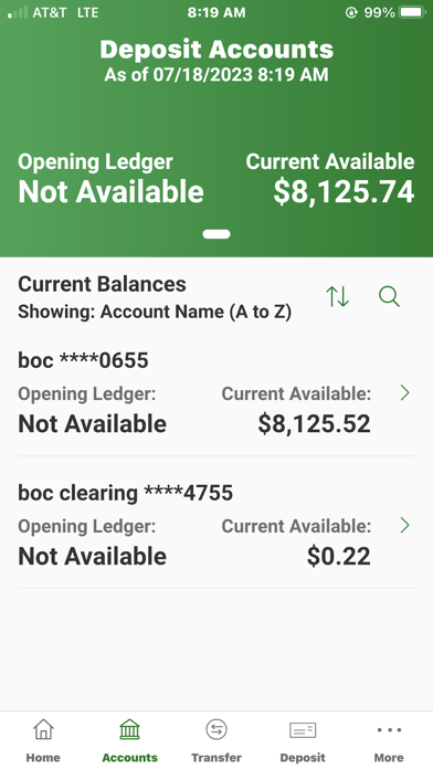 Bank of Commerce Business App Screenshot