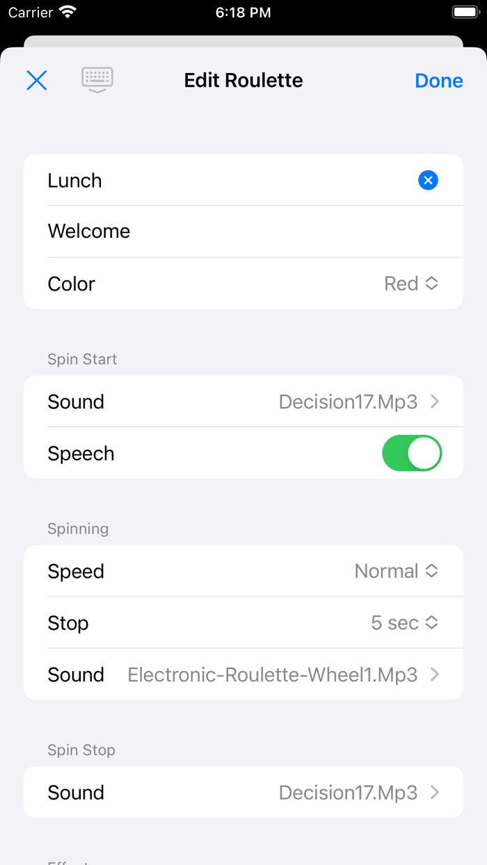 Roulette - Decision Roulette