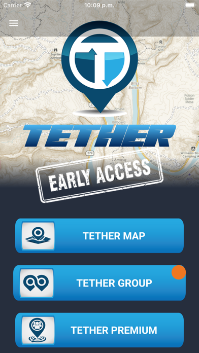 Tether Group Navigation Screenshot