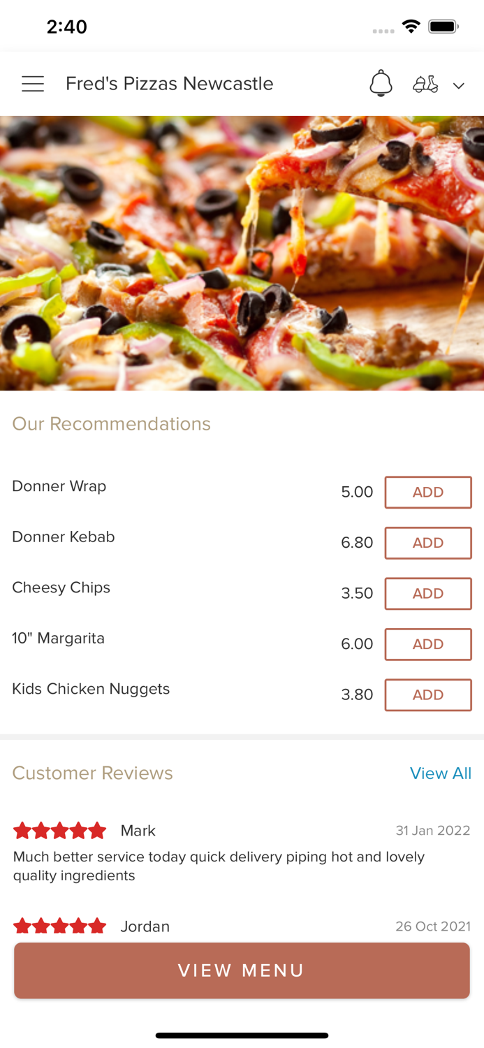 Freds Pizzas Newcastle