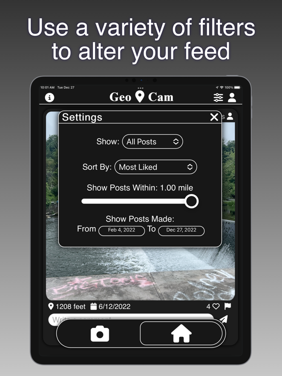 Geo Cam: Photo Sharing iPad screenshot 5 - Social Networking app