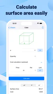 surface area calculator + cost iphone screenshot 2