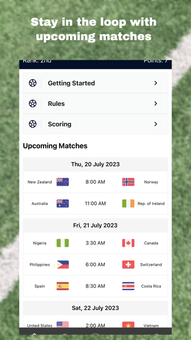 Women's Football Cup Predictor Screenshot