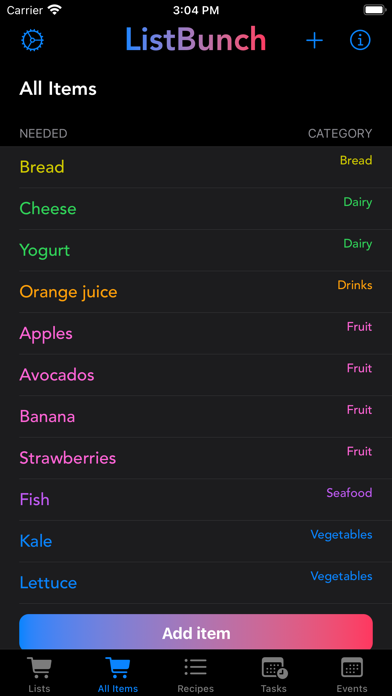 ListBunch Screenshot