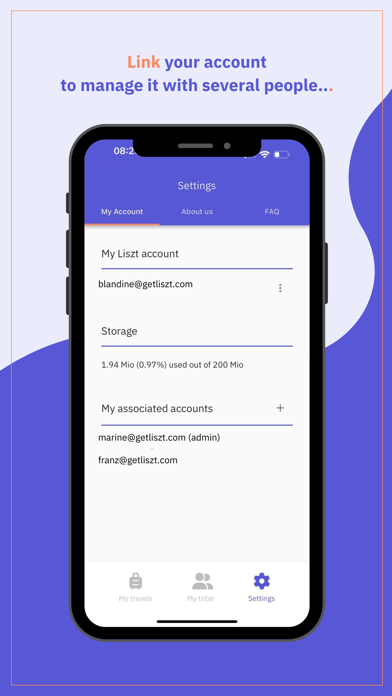 Liszt : travel organiser Screenshot