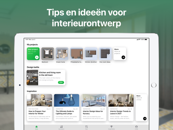 Planner 5D interieurontwerper iPad app afbeelding 1