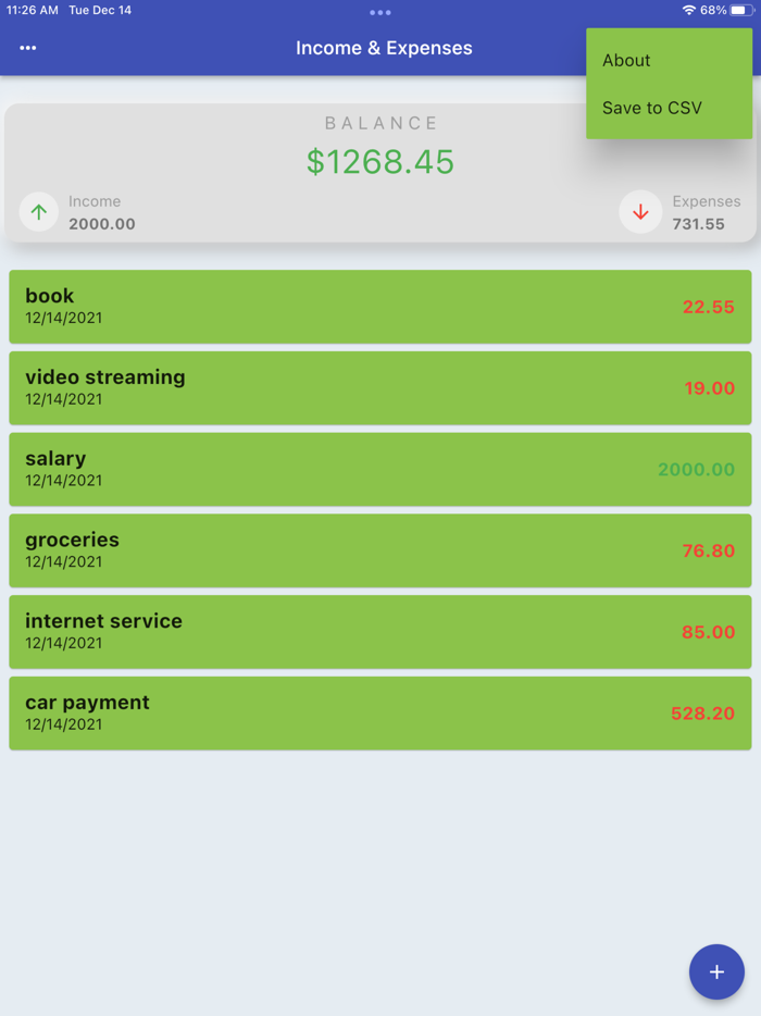 Income and Expense Tracker