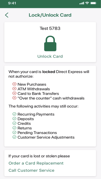 Direct Express® Mobile Screenshot