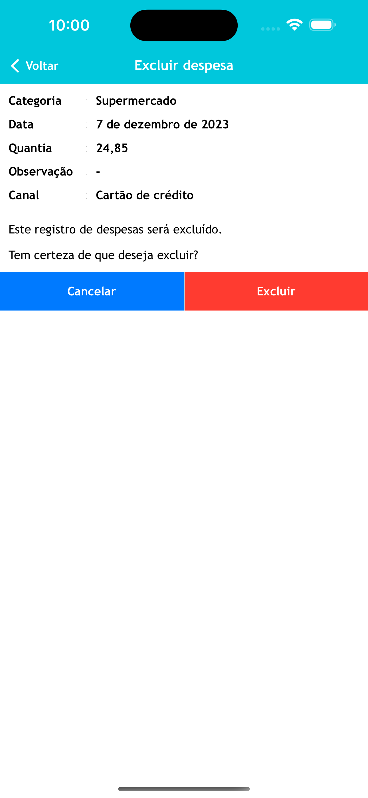Acompanhamento de despesas