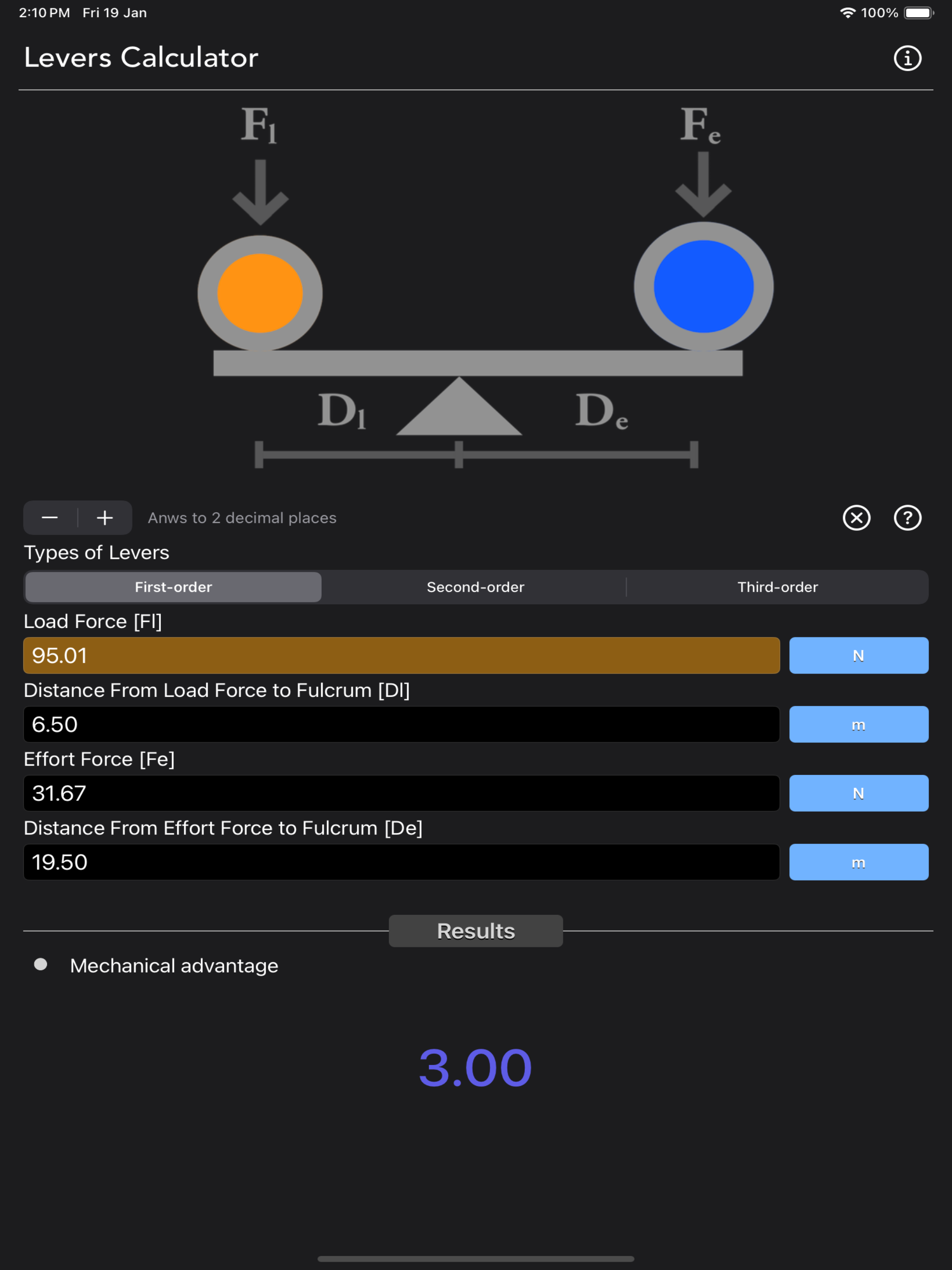 Levers Calculator