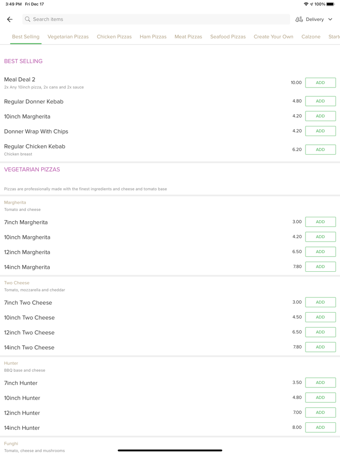 Pizza Villa Thornley.